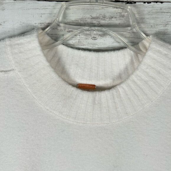 Free People Phoebe White Knit Pullover Tunic Slit Oversized Sweater S NEW $168 - Picture 7 of 11